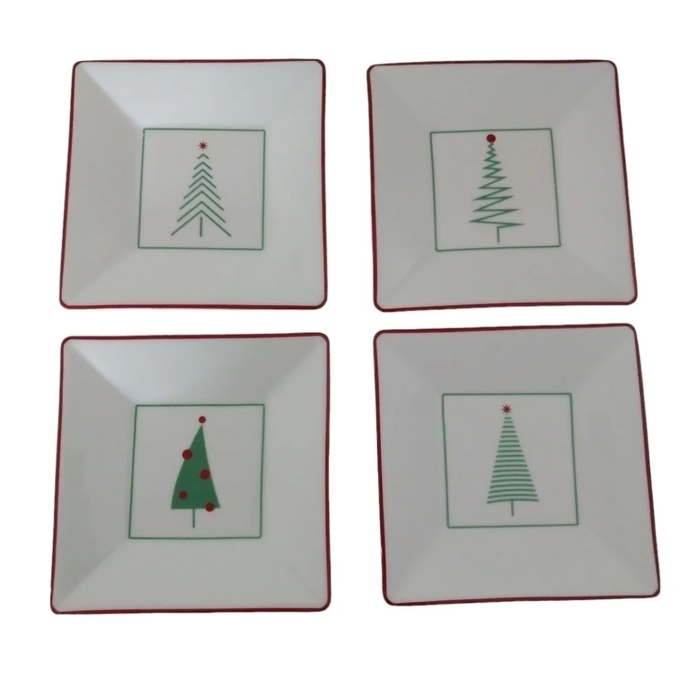 Crate & Barrel christmas plates appetizer plates